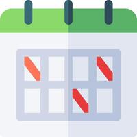 A calendar icon with red and white stripes vector