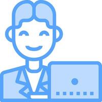 A man with a laptop and smile vector