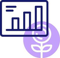 A purple flower with a bar chart on it vector