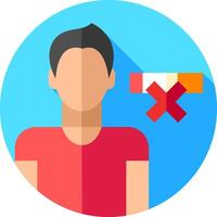 A man with an x and a red ribbon vector