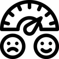 A black and white image of a speedometer with two smiling faces vector