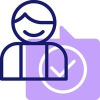 A person with a check mark on their face vector