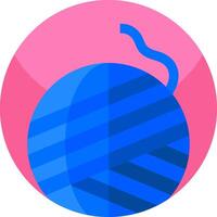 A ball of yarn with a blue stripe on it vector