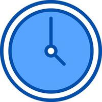 A blue clock icon on a white background vector