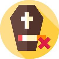 A coffin with a cross and a cigarette in it vector