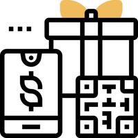 A gift box with a phone and a qr code vector