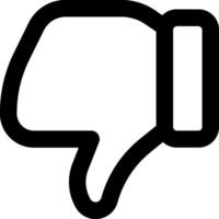 A black and white thumb down icon on a white background vector
