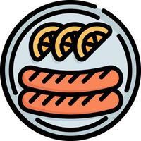 A hamburger with slices of orange on it vector