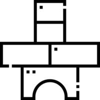 A black and white drawing of a building vector