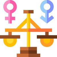 An icon of a scale with a male and female symbol vector