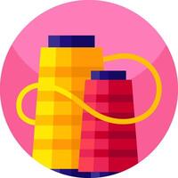 A colorful spool of thread and a yellow thread vector