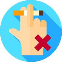A hand with a cigarette in it and a cross vector