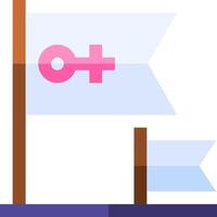 A flag with a pink symbol on it vector
