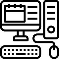 Computer icon with mouse and keyboard vector