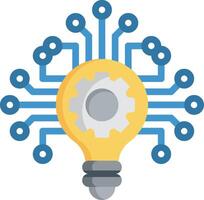 An image of a light bulb with gears inside vector