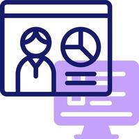 A person is shown on a computer screen with a clock and a person in a chair vector