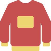 A red sweatshirt with yellow trim vector