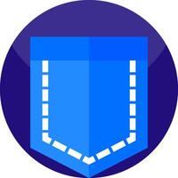A blue pocket with a white stripe on it vector