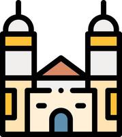 A church icon with two towers vector