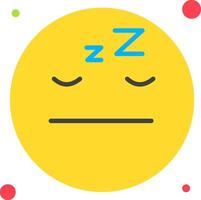 A yellow smiley face with a sleeping face vector