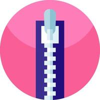 A blue zipper on a pink background vector