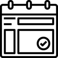 A calendar icon with a check mark on it vector