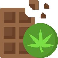 A chocolate bar with a marijuana leaf on it vector