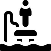 A black and white icon of a person in the water vector