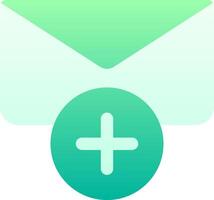A green envelope with a plus sign on it vector