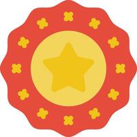 A red star with yellow dots on it vector