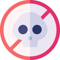A skull with a cross through it is in a no skull sign vector