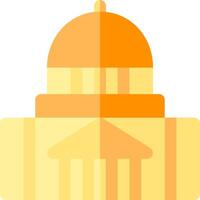 A yellow building with a dome on top vector