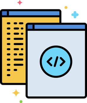 A computer screen with a code symbol vector