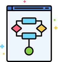 A computer screen with a diagram of a computer vector