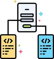 A computer with a file and a file manager vector