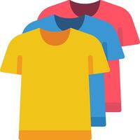 Three colorful t - shirts on a white background vector