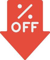 A red arrow with the word off on it vector