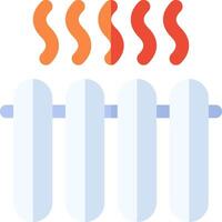 A white and orange radiator with four pipes vector