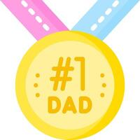 A medal with the number one dad on it vector