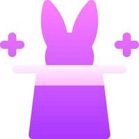 A purple rabbit in a hat with two crossed lines vector