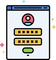 A web page with a password box and a button vector