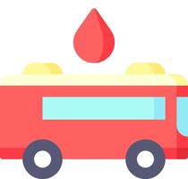 A red bus with a blood drop on it vector