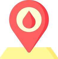 A red pin with a drop of blood on it vector