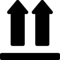 Two arrows pointing up and down on a white background vector