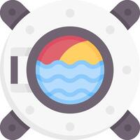 A porthole with an ocean view vector