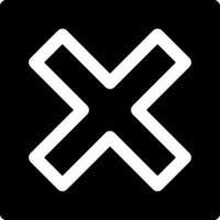 A black and white cross icon on a white background vector