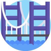 A bridge with a blue background and a white bridge vector