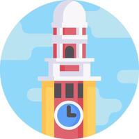 A clock tower with a clock on it vector
