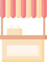 A food stand with a red and yellow awning vector