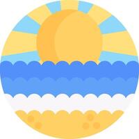 A sun and waves in a circle vector